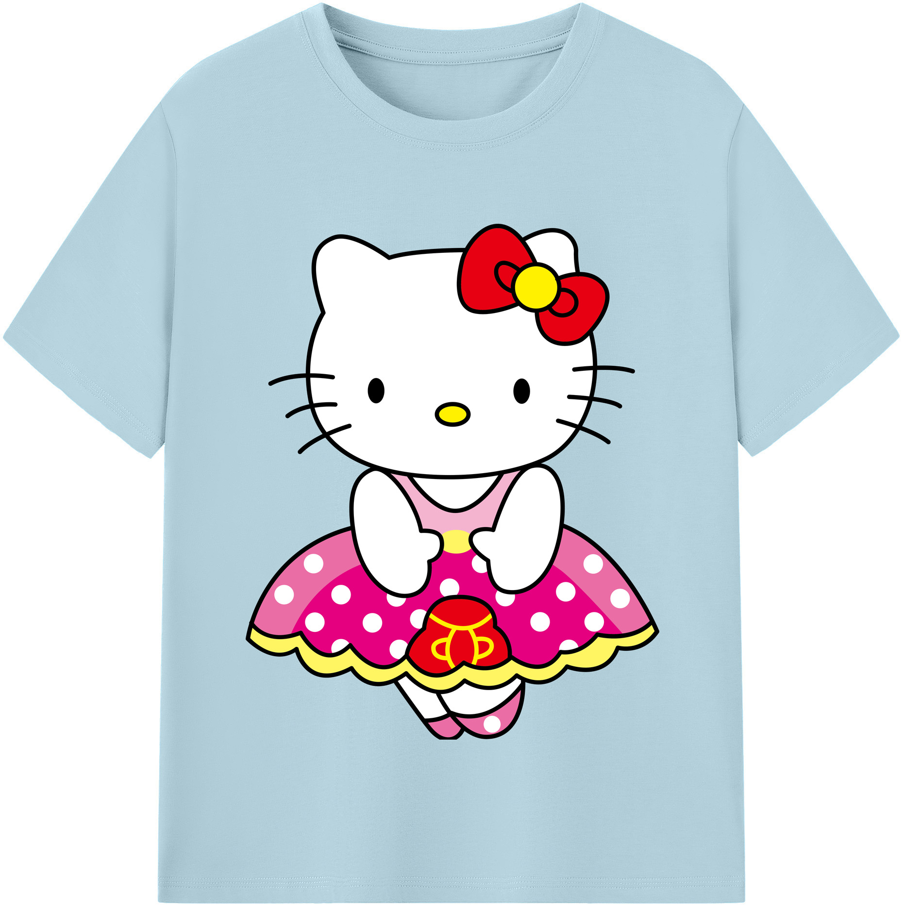 （画像用） Hello Kitty ハローキティ 綿100％半袖Tシャツ（フロントプリント）